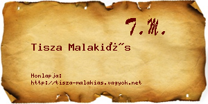 Tisza Malakiás névjegykártya